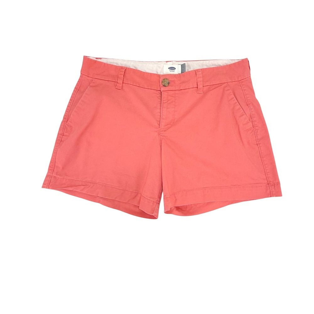 Old Navy Chino Shorts 2 Coral Pink Stretch Cotton Everyday Summer Casual